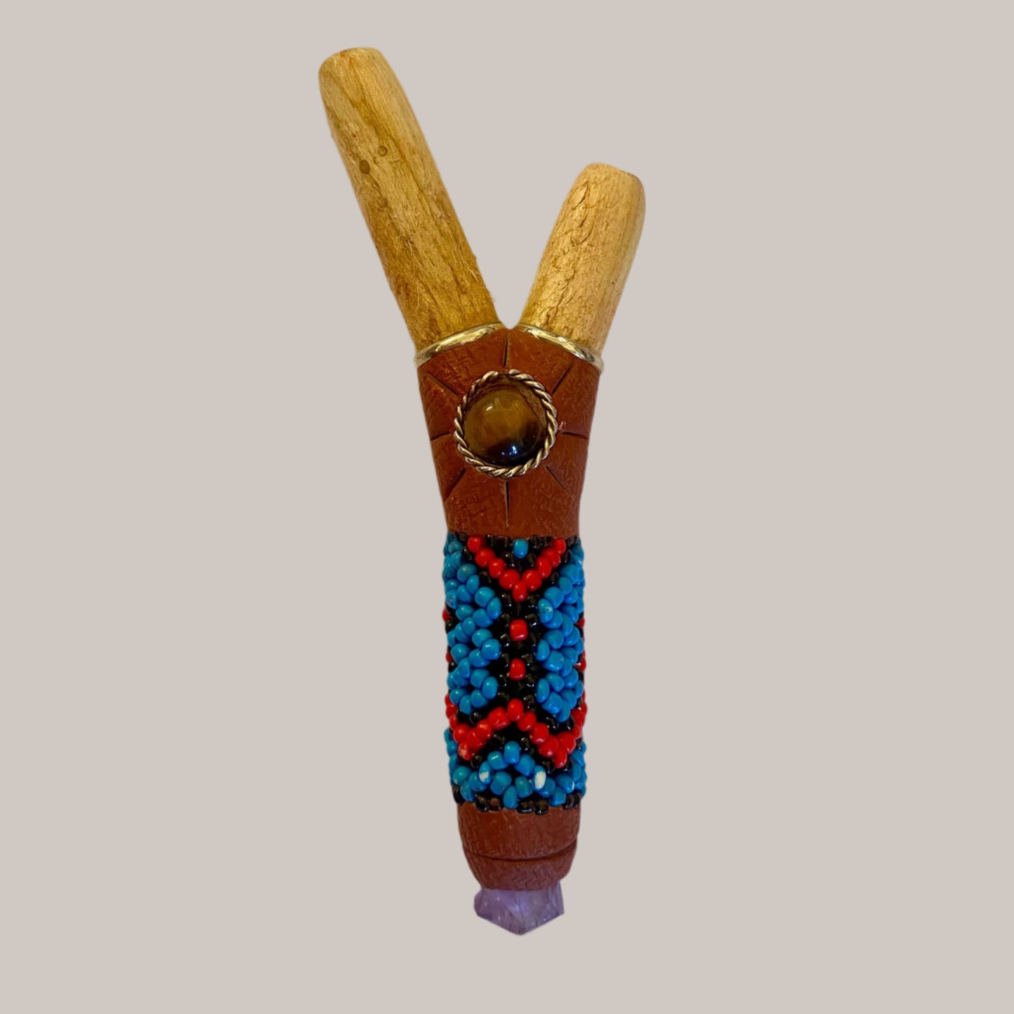 Crystal Beaded Kuripe - Palo Santo