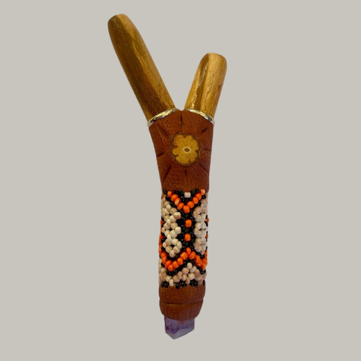 Crystal Beaded Kuripe - Palo Santo