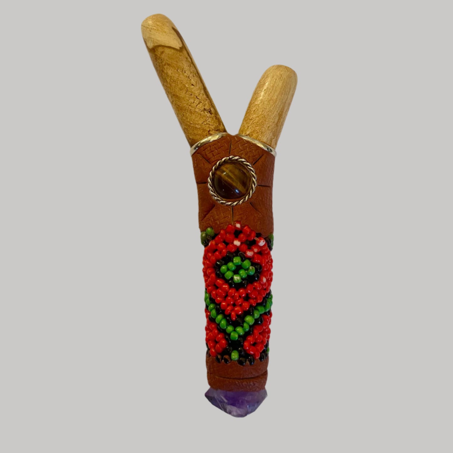 Crystal Beaded Kuripe - Palo Santo