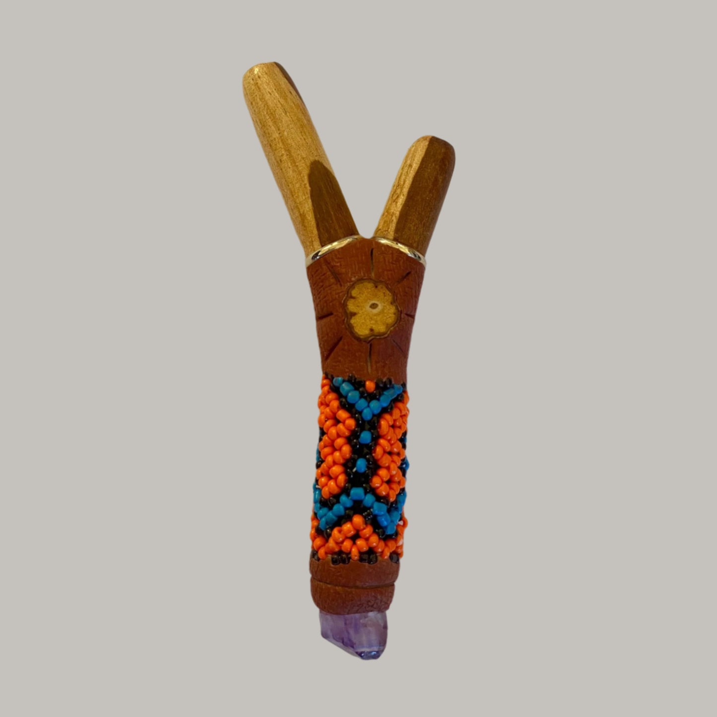 Crystal Beaded Kuripe - Palo Santo